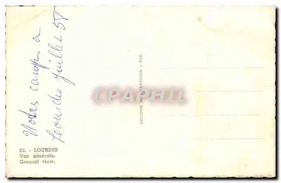Lourdes — Vista geral — Edições Mairéennes - Pau, n°83 — Verso