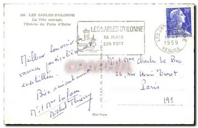 Les Sables-d'Olonne — A Entrada do Poço do Inferno — Réal-Photo — Verso