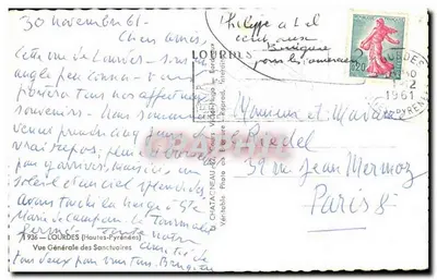 Lourdes — Vista Geral dos Santuários — Editor Elcés, n° 936 — Verso