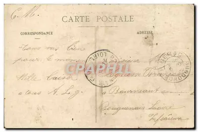 Ribérac - A Subprefeitura — Praça Nacional — Editor F. Tiejoo, clichê Rojenmorsen — Verso