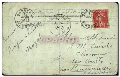 Bordeaux — O Monumento de Gambetta — LL — Verso