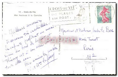 Croix-de-Vie — Mar agitada na Corniche — Roosy — Verso