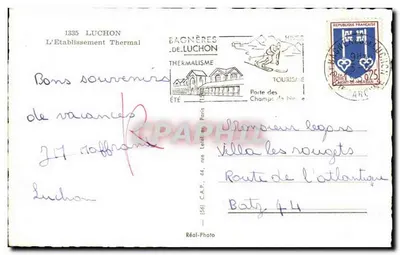 Bagnères-de-Luchon — Ustanowienie Termalne — C.A.P. (Cap) — n°1335 — Rewers