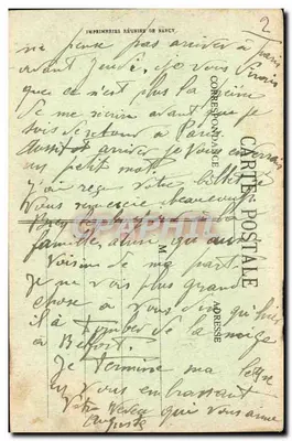 Belfort - Le Lion (œuvre de Bartholdi, mesurant 23 m. de longueur et 11 m. de hauteur) — édition S. Stayer, 40, Imh. de France, Belfort — Verso