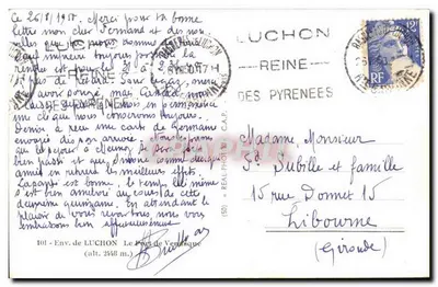 Chenal du Port de Verneque — Luchon — éditeur C.A.P. n° (50) — Verso