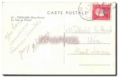 Wieża przy Prévost — Thouars (Deux-Sèvres) — wydawca C. Cézary — Rewers