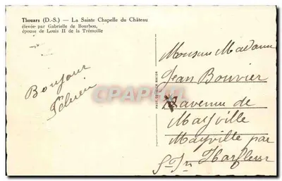 Thouars (D.S.) — Święta Kaplica zamku — wydawca C. Cam — Rewers