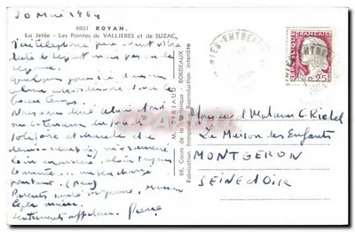 La Jetée — As Pontas de Vallières e de Suzac — M. Berjaub — Verso