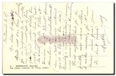 Bordeaux (Gironde) — Ruínas romanas do Palácio Gallien — editor Combier & Dacon, n° 46 — Verso