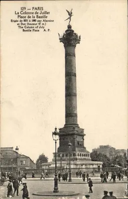 Paris — Coluna de Julho — Praça da Bastilha — A. Papagehin, Tours