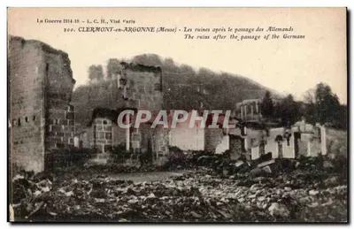 Clermont-en-Argonne (Meuse) — As ruínas após o passo dos alemães — L. G. H., Visé Paris