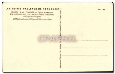 Igreja de Saint-Maclou — Rouen, a cidade-museu — editor MONA, n° 132 — Verso