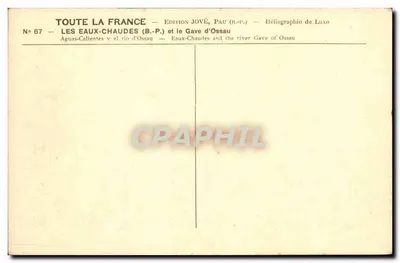 Les Ennez-Chaudes (B.P.) — widok wsi i rzeki Gave d'Ossau — Wydawnictwo Jové, Pau — Rewers