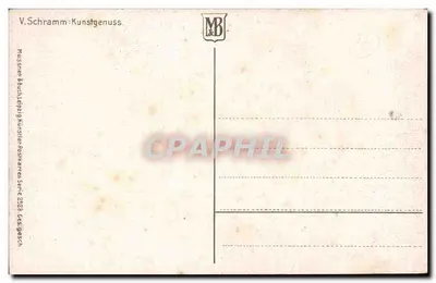 Vrouw in avondjurk die leest — V. Schramm — serie 2528 — Achterkant