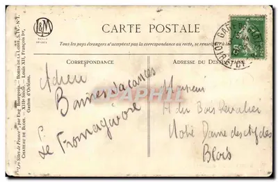 Blois — O Castelo — Editor E. Bongiulo — Verso