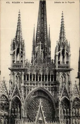 Rouen — Catedral — Detalhes da Fachada