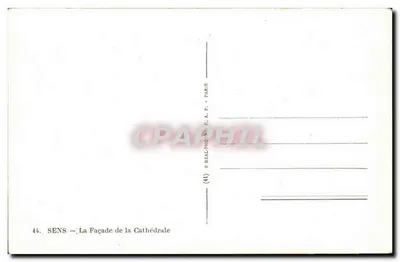 Sens — A Facha da Catedral — C.A.P. Paris — Verso