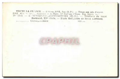 S.-Bertrand-de-Comminges — Grobowiec św. Bertranda — Busto Relikwią — XV wiek — Rewers