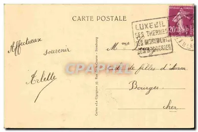 Gniazdo kruków — Luxeuil-les-Bains — wydawca Karty «La Cigogne» — Rewers