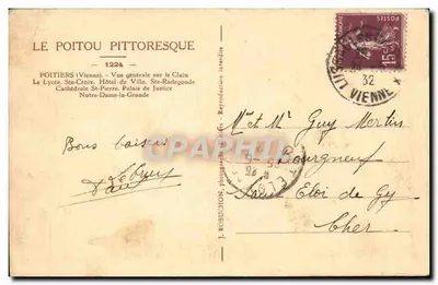 Poitiers — ogólne widok na Clain — J. Robuchon, n°1224 — Rewers