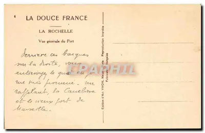 La Rochelle — Algemene uitzicht van de Haven — Kunstuitgave YVON, Neuilly-Saint-Genès — Achterkant