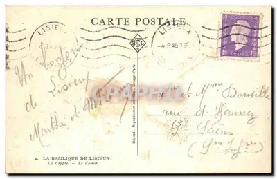 La Basilica di Lisieux — La Cripta — Il Coro — Editore Draeger, Parigi — Verso