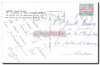 Lourdes (Hautes-Pyrénées) — A Basílica e a Igreja Subterrânea São Pio X — Combiér Imp. (S.-et-L.) — Verso