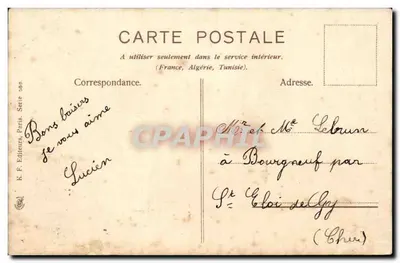 Dois camponeses no campo — cena de vida — K.F. Editeurs Paris, Série 904 — Verso