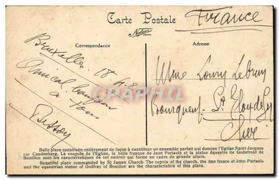 Bruxelas - A Praça Real — editor Naton, número de série não visível — Verso