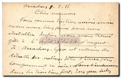 Arcachon — Côte d'Argent — zachód słońca — wydawca A.P. nr 165 — Rewers