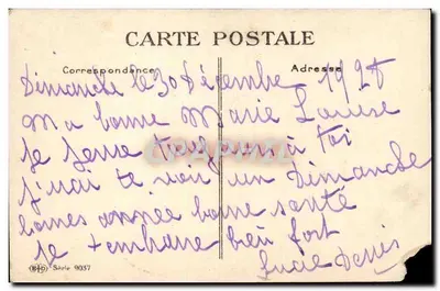Bom Ano — visco, rosa e envelope — Editor B.D. Série 9037 — Verso