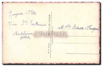 प्रेमी जोड़ा — त्रिशूल के डिज़ाइन — प्रकाशक P.F. पेरिस — पीछे