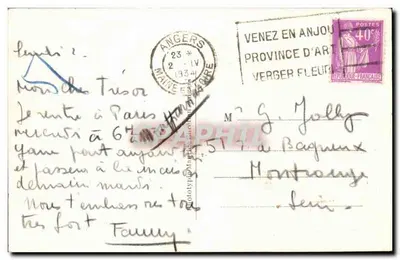Angers — Zamek — Wysokie Wieże z boku Bulwaru — L.V. phot. — Rewers