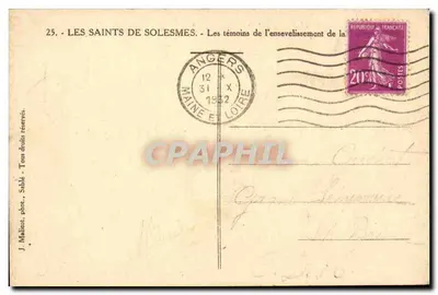 Die Heiligen von Solesmes — Die Zeugen der Beerdigung — J. Malicot, phot. Sablé — Rückseite