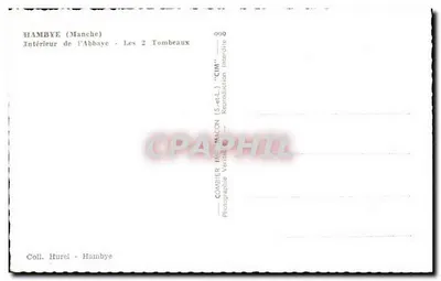 Hambye (Manche) — Interior da Abadia · Os 2 Túmulos — Combier — Verso