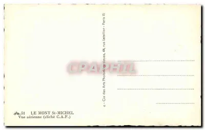 Mont Saint-Michel — widok z lotu ptaka — C.A.F. Paris 15 — Rewers