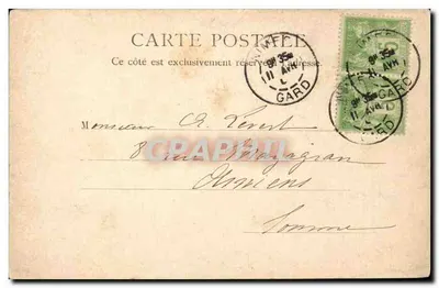 A Maison Carrée — Nîmes — R. & J. D. n°104381 — Verso