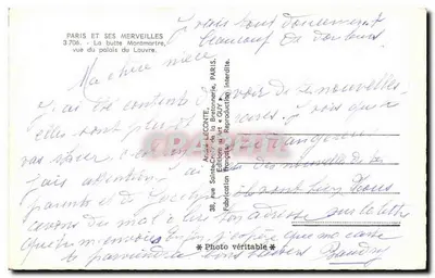 Paryż i jego cuda — Buttes Montmartre, widok z pałacu Louvre — Éditions Guy — Rewers