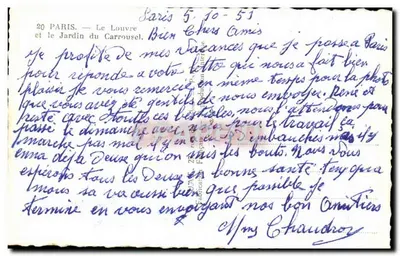 Paryż — Pałac Louvre i ogród Carrousel — Wydawca: Fabriquation Française — Rewers
