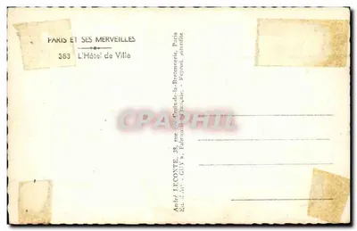El Ayuntamiento — París — editor André LECONTE, n° 383 — Reverso