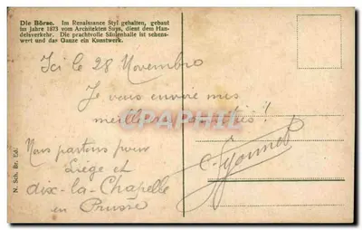 Bruxelas — A Bolsa — N. Sch. Br. Ed. — Verso