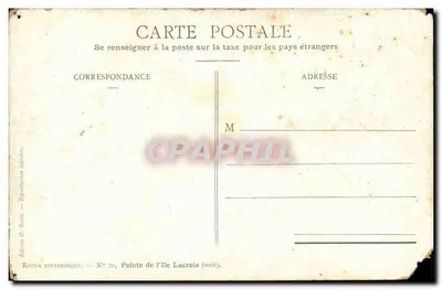 Ponta da Ilha Lacroix (noite) — Edição H. Bricé — N° 20 — Verso