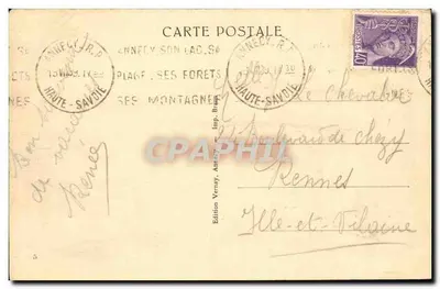 Annecy — Il lago, l'albergo imperiale e la montagna di Veyrier — Verso