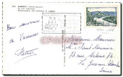 Annecy Bilhete postal antigo Paisagens da Saboia — Verso