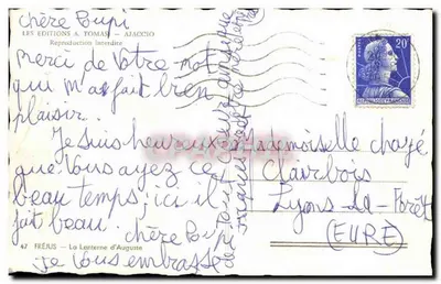 Lanterny Augusta — Fréjus — Wydawnictwo A. Tomas, Ajaccio — Rewers