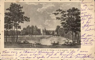 Ermenonville (século xviii) — Vista geral do Castelo e da propriedade — P. J.