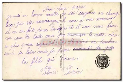 Bambini che scrivono — Soldato in primo piano — Drouillard, Parigi, n°630 — Verso