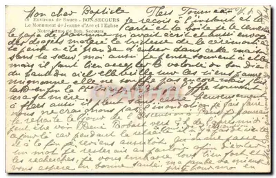 O Monumento de Joana d'Arc e a Igreja — Ao redor de Rouen — Editor não identificado — Verso