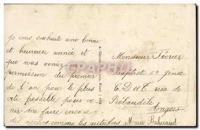 Jovem mulher em pele segurando um buquê — Boa Ano — PEX 4840 — Verso