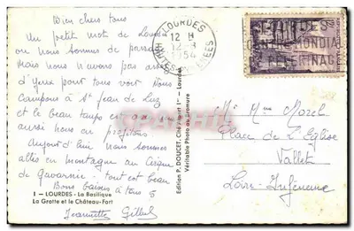 Lourdes — Pamiątka Padehil — Wydawnictwo P. Doucet — Rewers